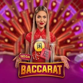 Mega Baccarat slot logo by Pragmatic Play at Hypekasino Casino